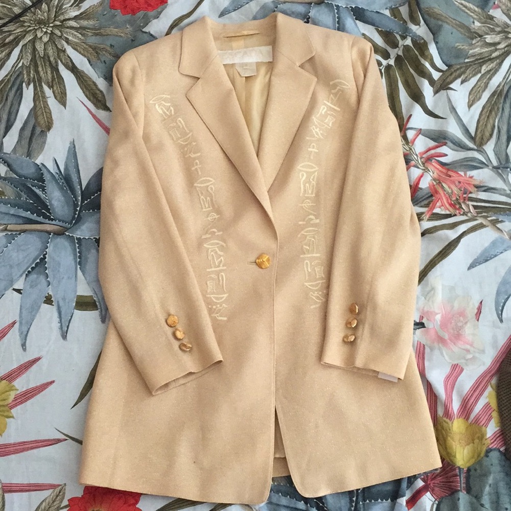 Vintage ESCADA one button blazer in GOLD!